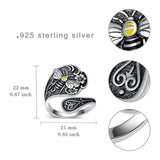 Sterling Silver Hummingbird Butterfly Bee Red Cardinal Pink Flamingo Adjustable Spoon Ring