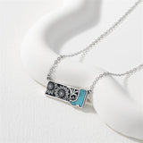 Sterling Silver Turquoise Cross Bear Claw Cowboy Boot Pendant Necklace