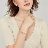 Sterling Silver CZ Infinity Heart Symbol Charm  Pendant Bracelet