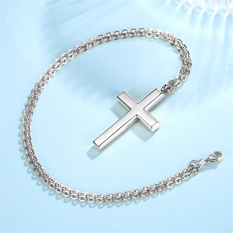 Stainless Steel Cross Pendant Necklace