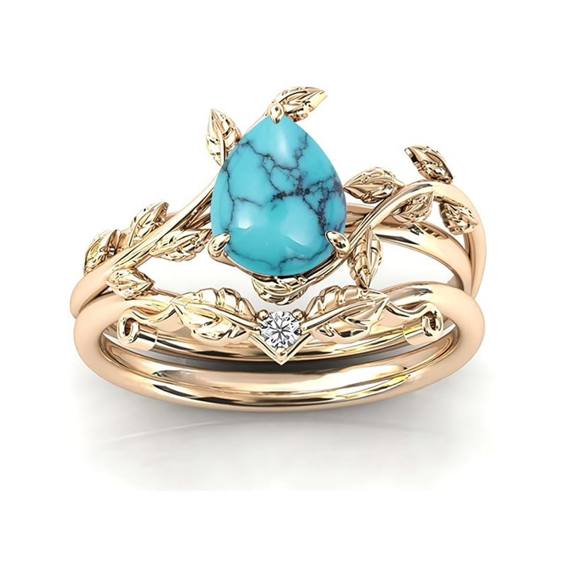 Sterling Silver 10K 14K 18K Gold 1ct Pear Shaped Gemstone Gemstone Engagement Ring Wedding Ring Sets