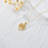 14K Gold Moissanite Tree of Life Pendant Necklace