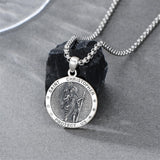 Sterling Silver Saint  Michael Christopher Sebastian Jude Gabriel Anthony Religious Pendant Necklace