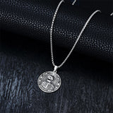 Sterling Silver Memento Mori Skull Pendant Necklace