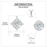 Sterling Silver Moonstone Witches Knot Pendant Necklace