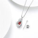Sterling Silver Personalized Engraved Birthstone Urn Necklace for Ashes