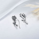 Sterling Silver Dragon Dangle Earrings