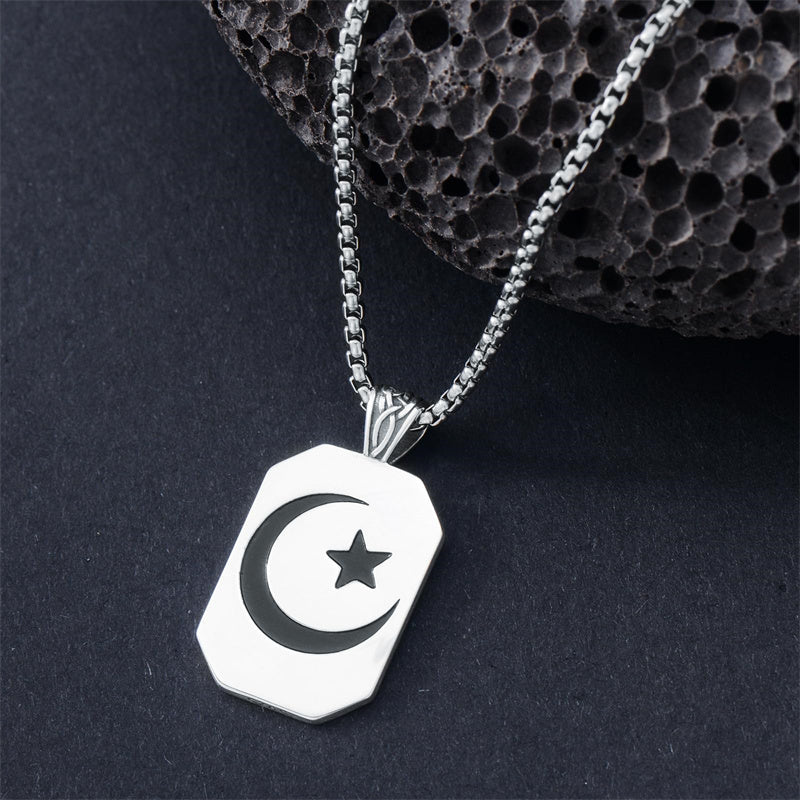 Sterling Silver Islamic Allah Religious Pendant Necklace