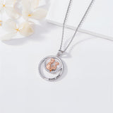 Sterling Silver Father-Daughter Pendant Necklace Engraved with Love You