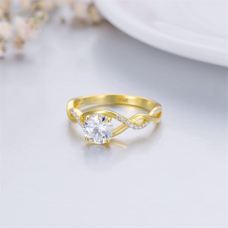 14K Gold 1.3 Carat(cttw) Moissanite Engagement Wedding Ring
