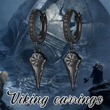 Sterling Silver Viking Raven Stud Dangle Earrings