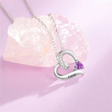 10K 14K 18K Gold Personalized Birthstone Heart Pendant Necklace