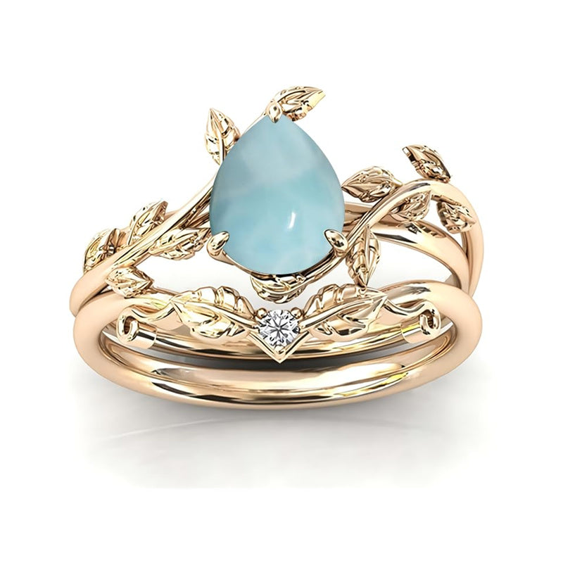 Sterling Silver 10K 14K 18K Gold 1ct Pear Shaped Gemstone Gemstone Engagement Ring Wedding Ring Sets