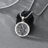 Sterling Silver Saint  Michael Christopher Sebastian Jude Gabriel Anthony Religious Pendant Necklace