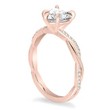 Sterling Silver Heart Shaped Moissanite Engagement Wedding Ring