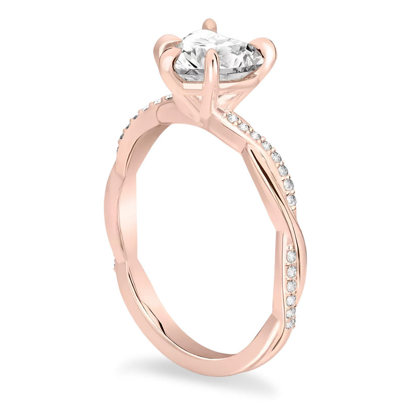 Sterling Silver Heart Shaped Moissanite Engagement Wedding Ring