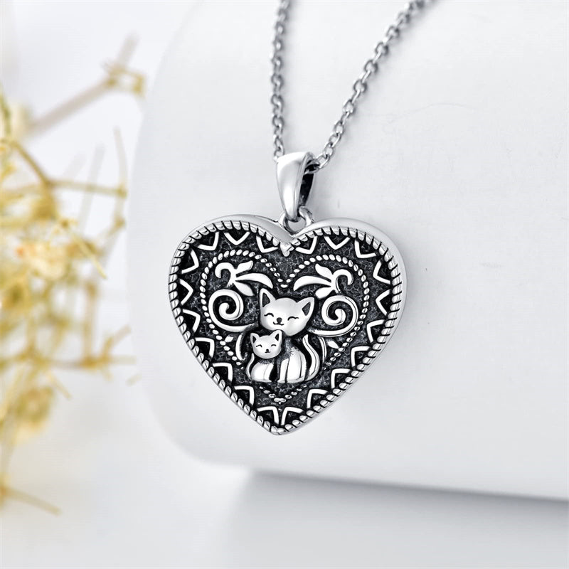 Sterling Silve Cat Photo Pendant Necklace