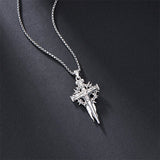 Sterling Silver Nail Cross Pendant Necklace for Men