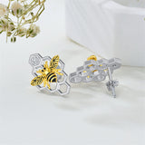 Sterling Silver Bee Stud Earrings