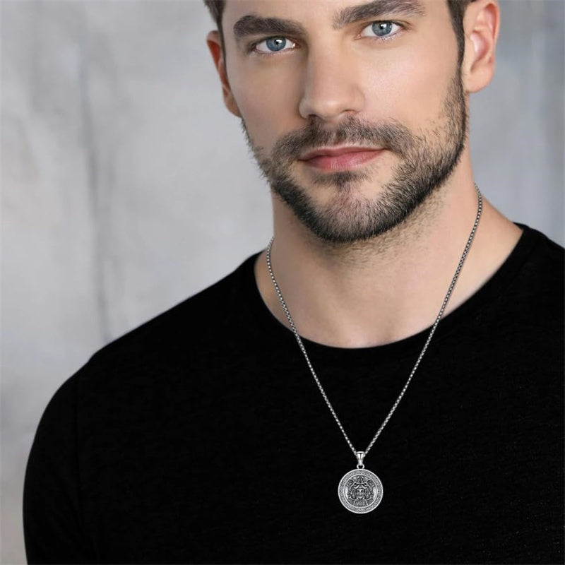 Sterling Silver Medusa Triple Moon Goddess Athena Pendant Necklace for Women