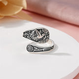 Sterling Silver Oxidized Dragonfly Butterfly Hummingbird Sea Turtle Anchor Cross Tree of Life Sunflower Spoon Ring