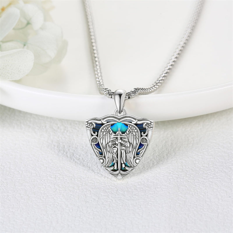 925 Sterling Silver Saint Michael Necklace Warrior Protect Us Amulet Jewelry Gift for Men Father