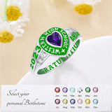 Sterling Silver Personalized Class Ring Graduation Ring for Women