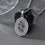 Sterling Silver St Anthony Francis Joseph Peregrine Raphael Sebastian Medal  Protection Pendant Necklace