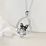 Sterling Silver Corgi Pendant  Animal Necklace