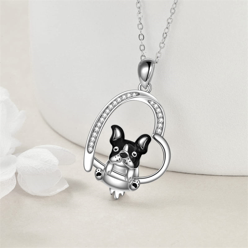 Sterling Silver Corgi Pendant  Animal Necklace
