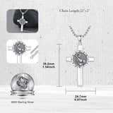 Sterling Silver 12 Constellation Cross Pendant Necklace