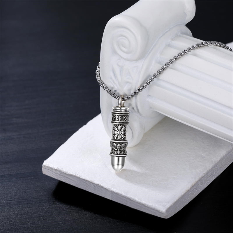 Sterling Silver Bear Lion Eagle Compass Tree of Life Bullet Urn Necklaces for Ashes