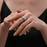 Sterling Silver Moissanite Wedding Ring Set for Women
