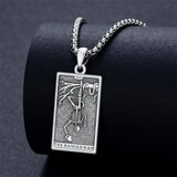 Sterling Silve Sun Moon Star Strength Lovers Death Devil Fool Tarot Card Pendant Necklace