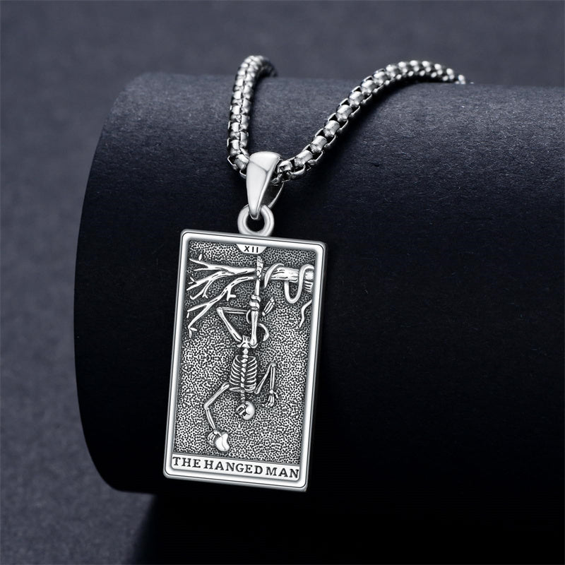 Sterling Silve Sun Moon Star Strength Lovers Death Devil Fool Tarot Card Pendant Necklace