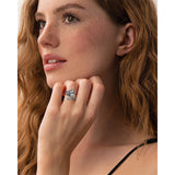 Sterling-Silver White Turquoise Dragonfly Spoon Ring and Dragonfly Sunflower Dangle Earrings