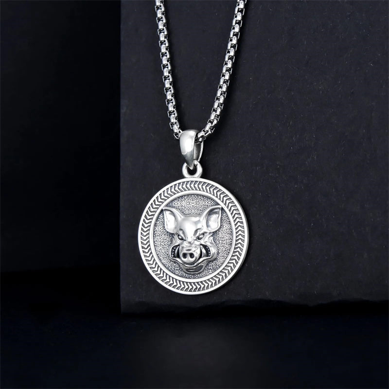 Sterling Silver  Eagle Elephant Fox Octopus Trident  Pig Raven Scorpion Pendant Necklace