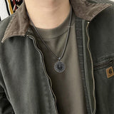 Sterling Silver Memento Mori Gothic Skull Amulet Pendant Necklace for Men