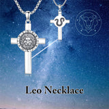 Sterling Silver 12 Constellation Cross Pendant Necklace