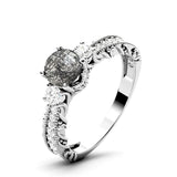 Sterling Silver 10K 14K 18K Personalized Engraved 1 Carat  Round Birthstone Engagement Ring