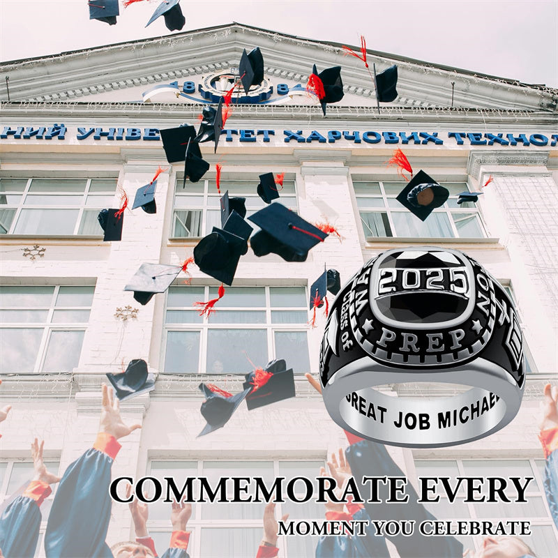 Sterling Silver Personalized  High School Colleg Class Ring