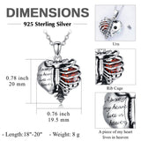 Sterling Silver Heart Birthstone Skeleton Urn Necklaces for Ashes
