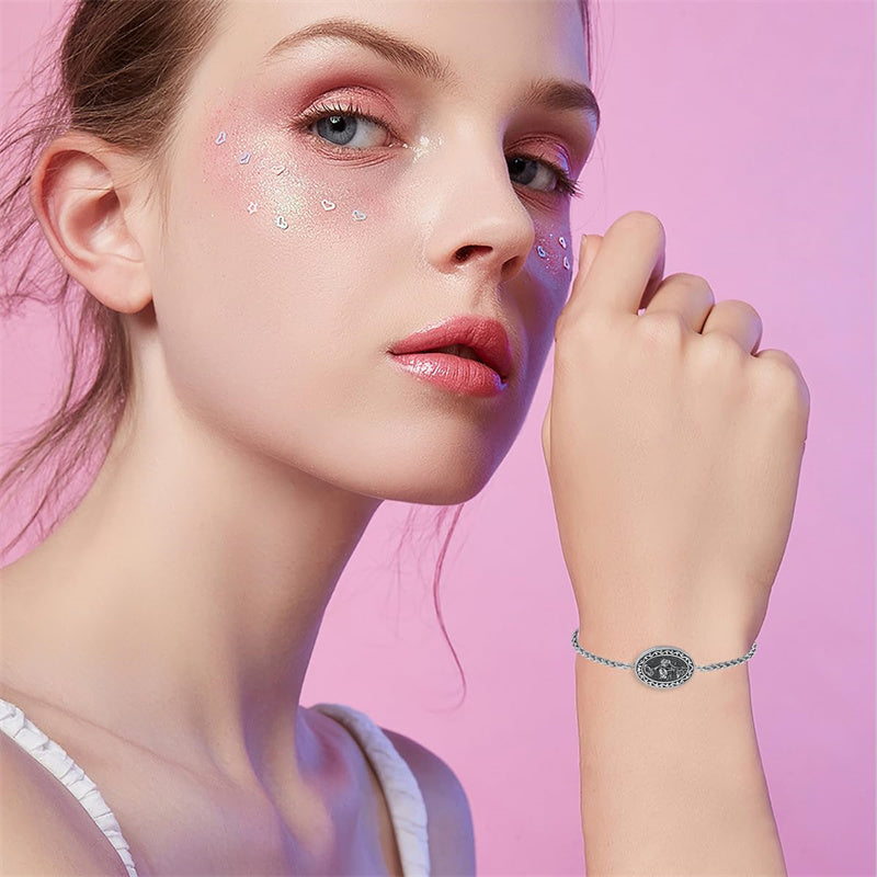 Sterling Silver 12-Month Birth Flower Urn Bracelet for Ashes