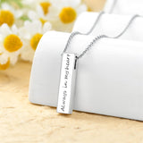 Sterling Silver 3D Bar Turquoise Tree of Life Urn Necklace for Ashes