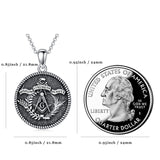 Sterling Silver Aztec Lion Cross Pendant Necklace