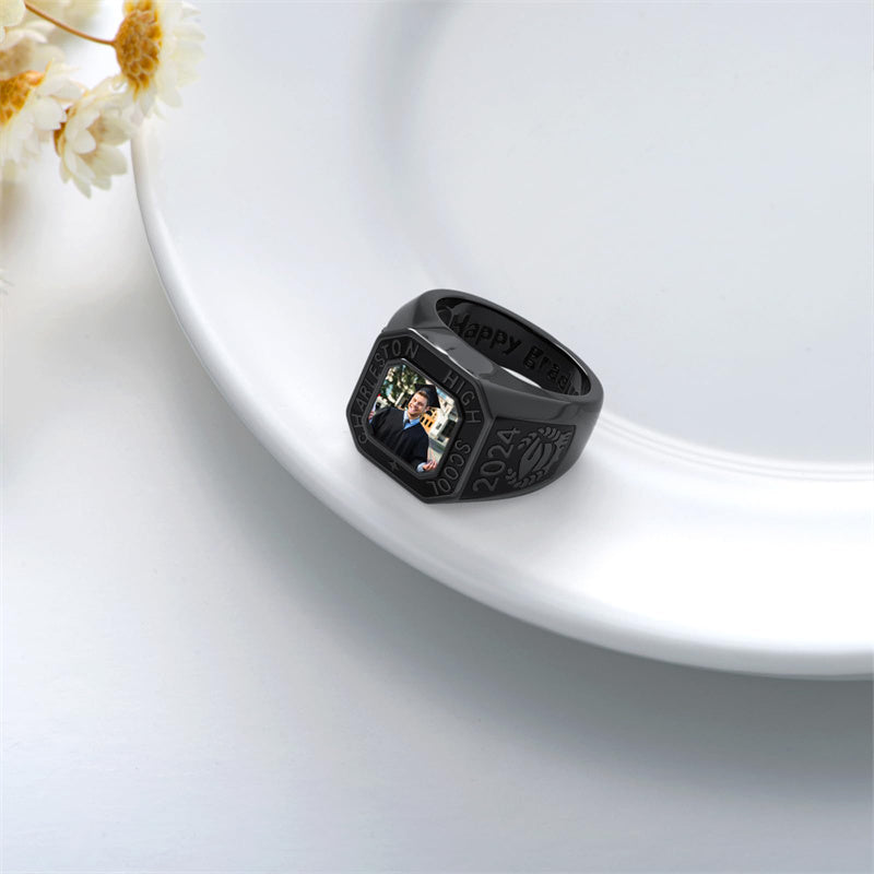 Sterling Silver Fully Personalized High School College Class Ring Graduation Ring