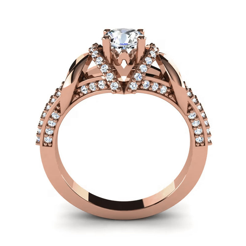 Sterling Silver Personalized Engraved Diamond Wedding Ring Set  Engagement Ring