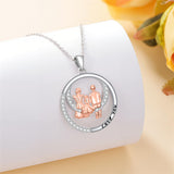 Sterling Silver Family Pendant Necklace Engraved with Love You