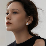 Sterling Silver Hippo Cubic Zirconia Stud Earrings