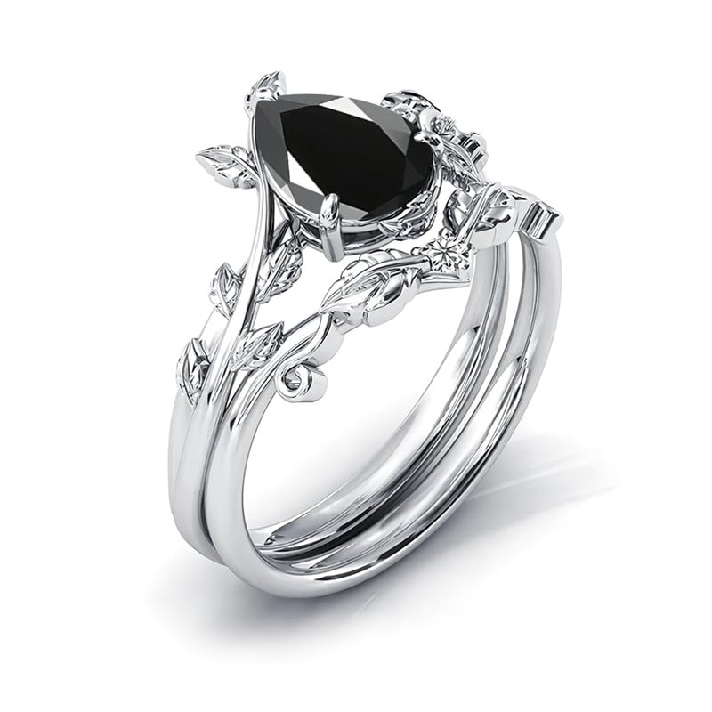 Sterling Silver 10K 14K 18K Gold 1ct Pear Shaped Gemstone Gemstone Engagement Ring Wedding Ring Sets